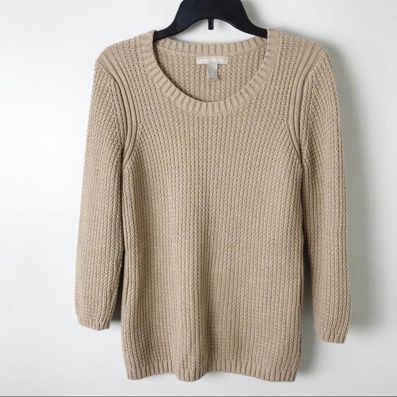 Banana Republic Tan Cable Knit Sweater 